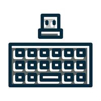 Wireless Keyboard Vector Thick Line Filled Dark Colors
