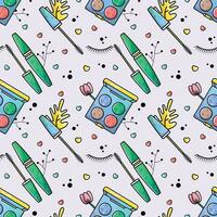 Make up and cosmetics vector seamless pattern