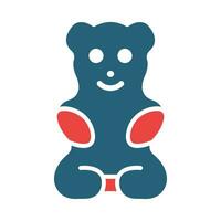 Gummy Bear Vector Glyph Two Color Icon For Personal And Commercial Use.