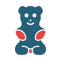 Gummy Bear Vector Glyph Two Color Icon For Personal And Commercial Use.