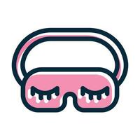 Sleep Mask Vector Thick Line Filled Dark Colors