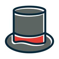 Top Hat Vector Thick Line Filled Dark Colors