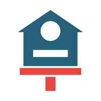 Bird House Vector Glyph Two Color Icon For Personal And Commercial Use.