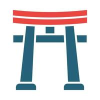 Torii Gate Vector Glyph Two Color Icons For Personal And Commercial Use.
