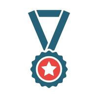 Medal Vector Glyph Two Color Icon For Personal And Commercial Use.