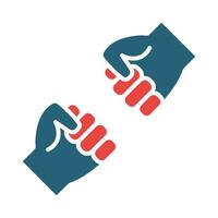 Fist Bump Vector Glyph Two Color Icon For Personal And Commercial Use.