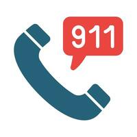 911 Call Vector Glyph Two Color Icon For Personal And Commercial Use.