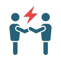 Conflict Vector Glyph Two Color Icon For Personal And Commercial Use.