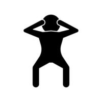 Person doing squatting silhouette icon. Vector. vector