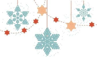 Winter border with snowflake vector