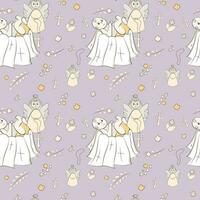 Vector seamless pattern on the religious theme of christening