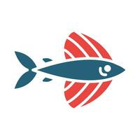 Flying Fish Vector Glyph Two Color Icon For Personal And Commercial Use.