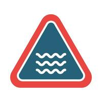 River Sign Vector Glyph Two Color Icon For Personal And Commercial Use.