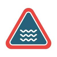 River Sign Vector Glyph Two Color Icon For Personal And Commercial Use.