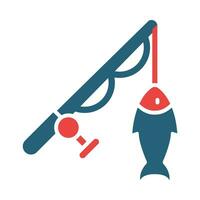 Fishing Vector Glyph Two Color Icon For Personal And Commercial Use.