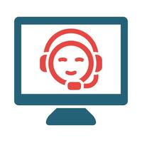 Online Support Vector Glyph Two Color Icon For Personal And Commercial Use.
