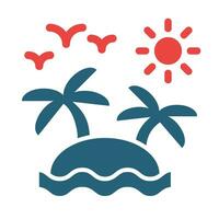 Island Vector Glyph Two Color Icon For Personal And Commercial Use.