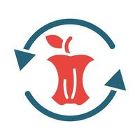 Compostable Vector Glyph Two Color Icon For Personal And Commercial Use.