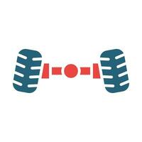 Wheel Alignment Vector Glyph Two Color Icon For Personal And Commercial Use.
