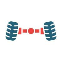 Wheel Alignment Vector Glyph Two Color Icon For Personal And Commercial Use.