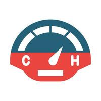 Car Temperature Vector Glyph Two Color Icon For Personal And Commercial Use.