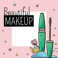 Make up and cosmetics vector banner