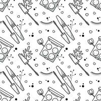 Make up and cosmetics vector seamless pattern