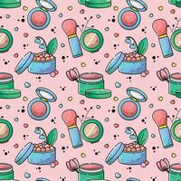 Make up and cosmetics vector seamless pattern