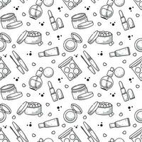 Make up and cosmetics vector seamless pattern