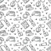 Make up and cosmetics vector seamless pattern