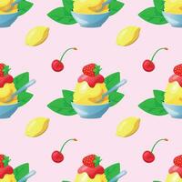 Japanese ice cream kakigori seamless pattern vector