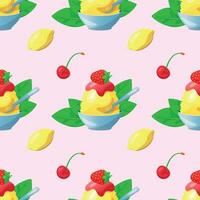 Japanese ice cream kakigori seamless pattern vector