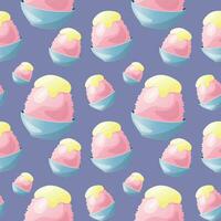 Japanese ice cream kakigori seamless pattern vector