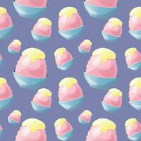 Japanese ice cream kakigori seamless pattern vector