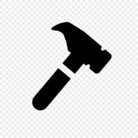 Small nail hammer silhouette icon. Metal hammer. Vector. vector