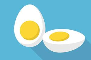 Boiled egg icon isolated on blue background. Vector. vector
