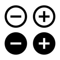 Simple round minus and plus icon set. Vector. vector