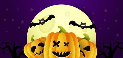Halloween cartoon pumpkin vector