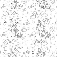 Vector seamless pattern with unicorns