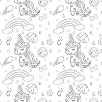 Vector seamless pattern with unicorns