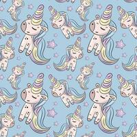 Vector seamless pattern with unicorns