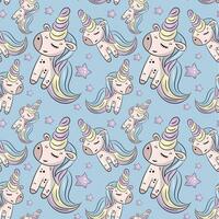 Vector seamless pattern with unicorns