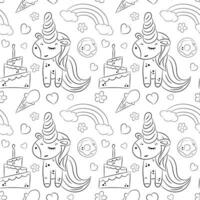 Vector seamless pattern with unicorns