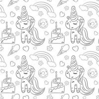 Vector seamless pattern with unicorns