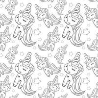 Vector seamless pattern with unicorns