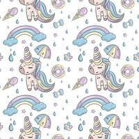 Vector seamless pattern with unicorns