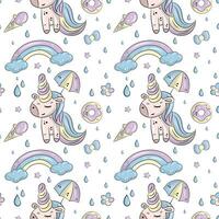 Vector seamless pattern with unicorns