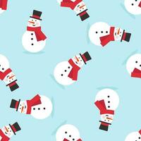 Seamless pattern with snowman. Winter simple texture for Christmas and New Year greeting card, wrapping paper, , fabrics, home decor, scrapbooking vector