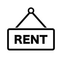 Hanging tag icon for RENT. Available for rent. Vector. vector