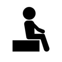 Person sitting low position Icon. Vector. vector